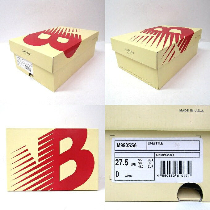 Balance M990 SS6 Pigskin Suede Low-Cut Sneakers Size 27.5cm