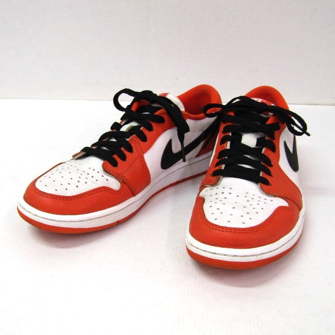 NIKE AIR JORDAN 1 Low OG Orange White Sneakers Size 27cm