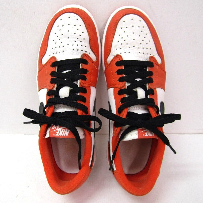 NIKE AIR JORDAN 1 Low OG Orange White Sneakers Size 27cm