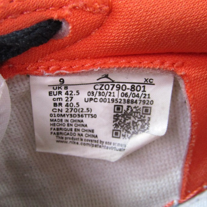 NIKE AIR JORDAN 1 Low OG Orange White Sneakers Size 27cm