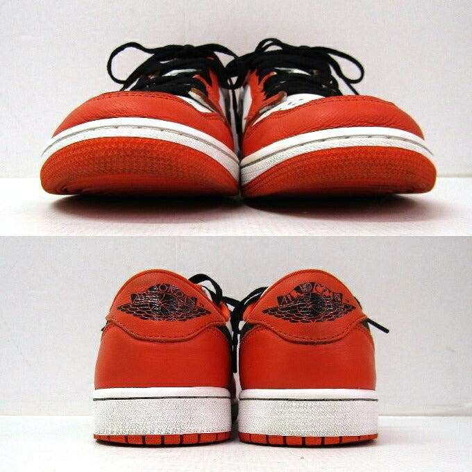 NIKE AIR JORDAN 1 Low OG Orange White Sneakers Size 27cm