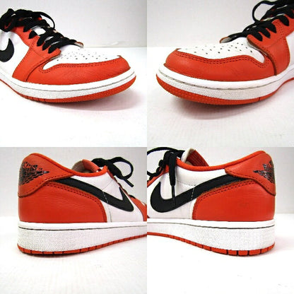 NIKE AIR JORDAN 1 Low OG Orange White Sneakers Size 27cm