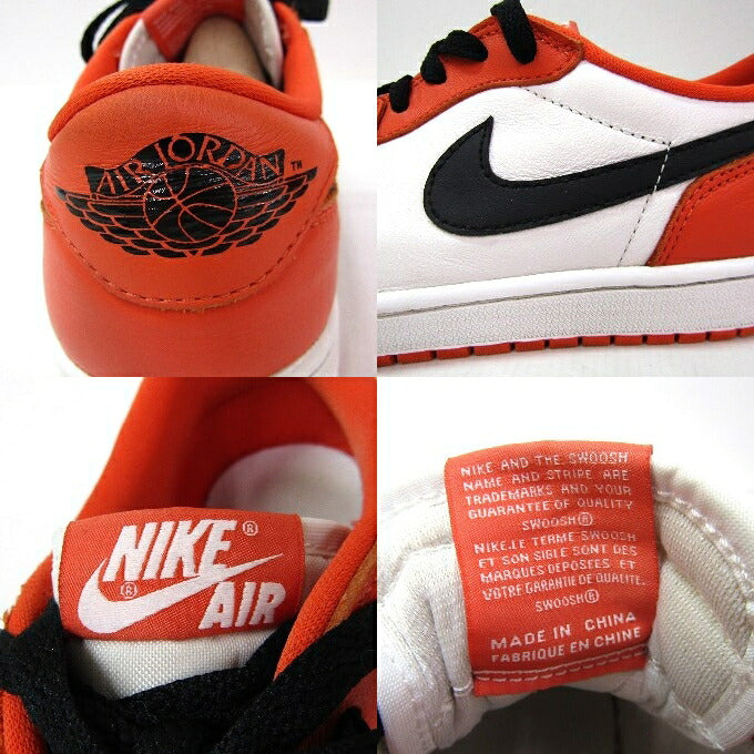 NIKE AIR JORDAN 1 Low OG Orange White Sneakers Size 27cm