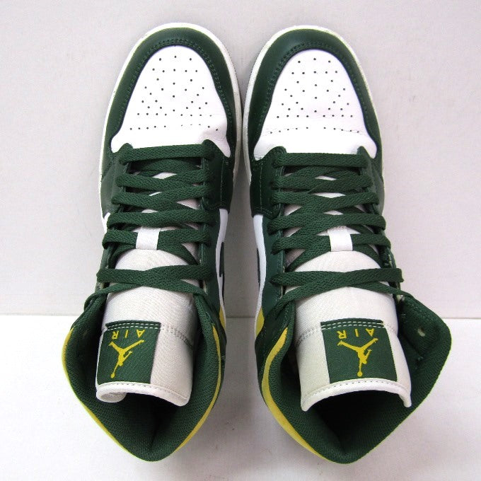 NIKE AIR JORDAN 1 Mid Noble Green White Sneakers Size 28cm