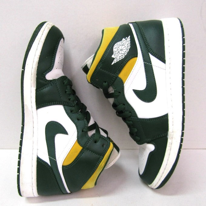 NIKE AIR JORDAN 1 Mid Noble Green White Sneakers Size 28cm
