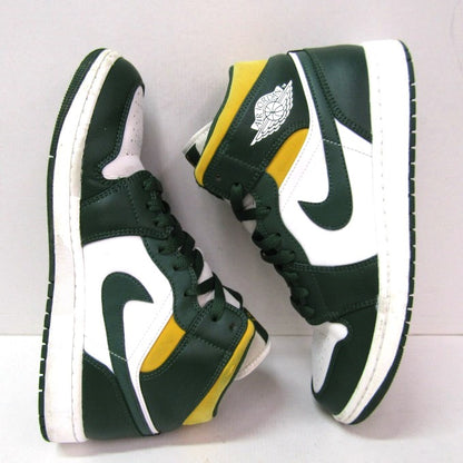 NIKE AIR JORDAN 1 Mid Noble Green White Sneakers Size 28cm