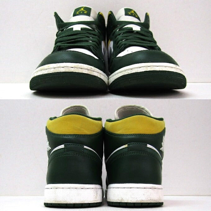 NIKE AIR JORDAN 1 Mid Noble Green White Sneakers Size 28cm