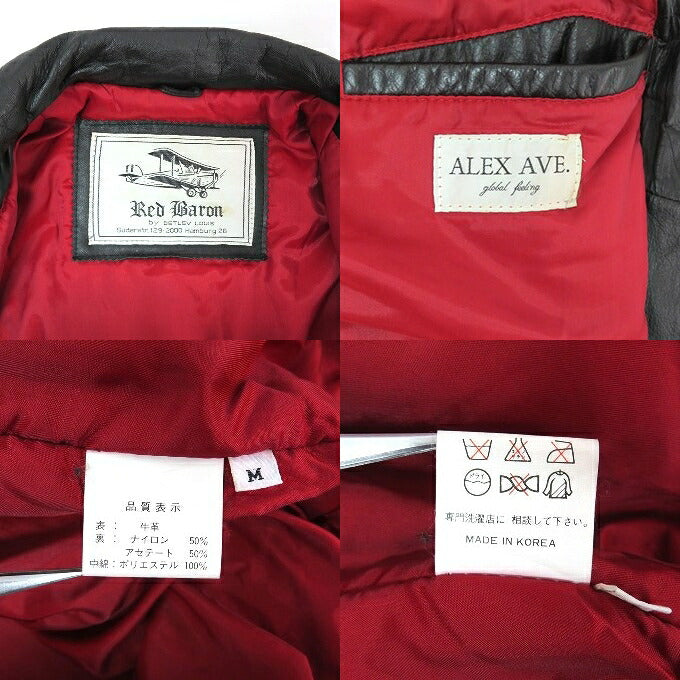 Red Baron 8-Ball Leather Jacket Multi-Color Size M