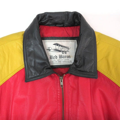 Red Baron 8-Ball Leather Jacket Multi-Color Size M