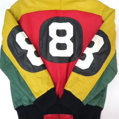 Red Baron 8-Ball Leather Jacket Multi-Color Size M