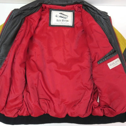 Red Baron 8-Ball Leather Jacket Multi-Color Size M