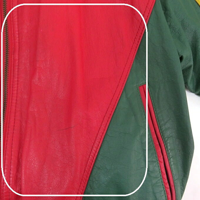 Red Baron 8-Ball Leather Jacket Multi-Color Size M