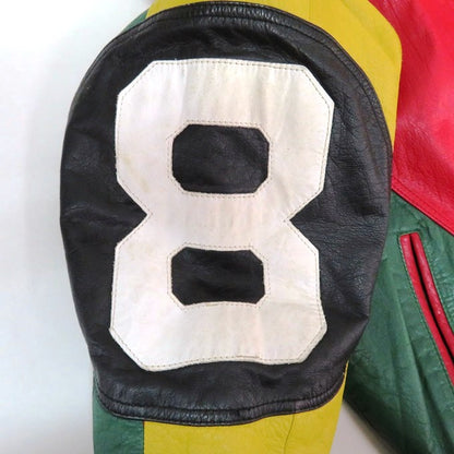 Red Baron 8-Ball Leather Jacket Multi-Color Size M