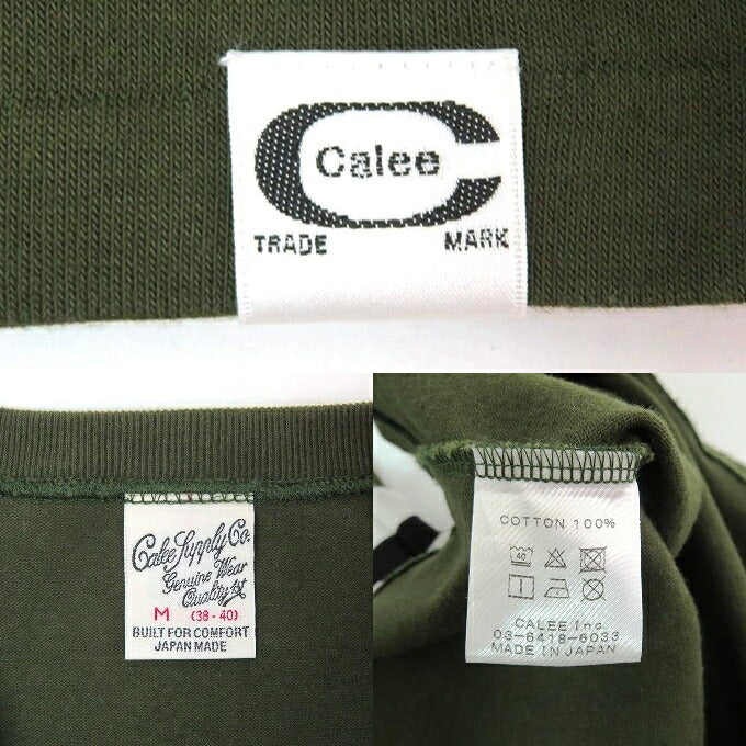 CALEE Vintage Football T-Shirt Olive Size M