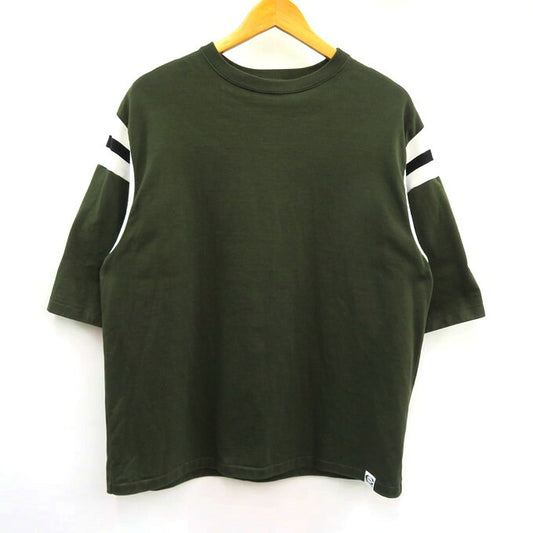 CALEE Vintage Football T-Shirt Olive Size M