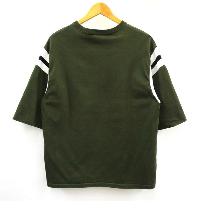 CALEE Vintage Football T-Shirt Olive Size M
