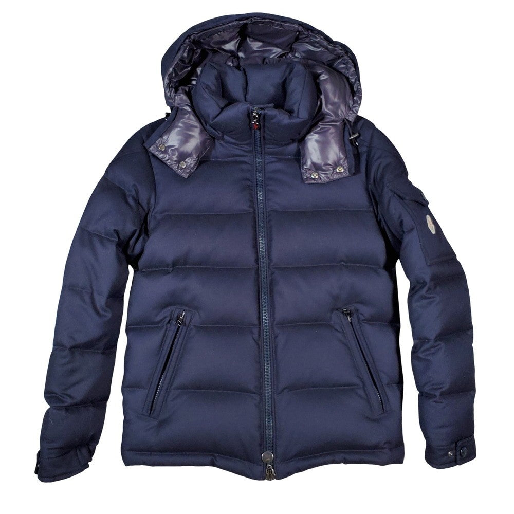 MONCLER 18AW MONTGENEVRE Wool Nylon Down Jacket Navy Size 0