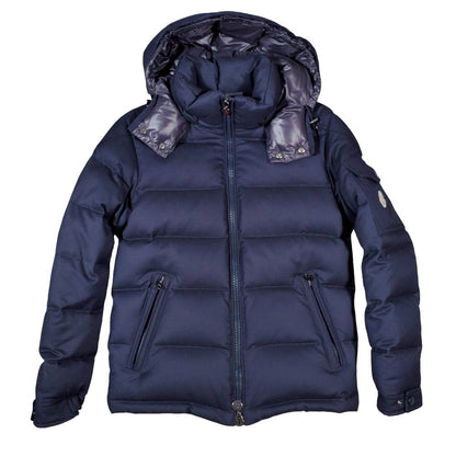 MONCLER 18AW MONTGENEVRE Wool Nylon Down Jacket Navy Size 0