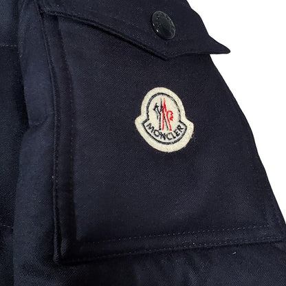 MONCLER 18AW MONTGENEVRE Wool Nylon Down Jacket Navy Size 0