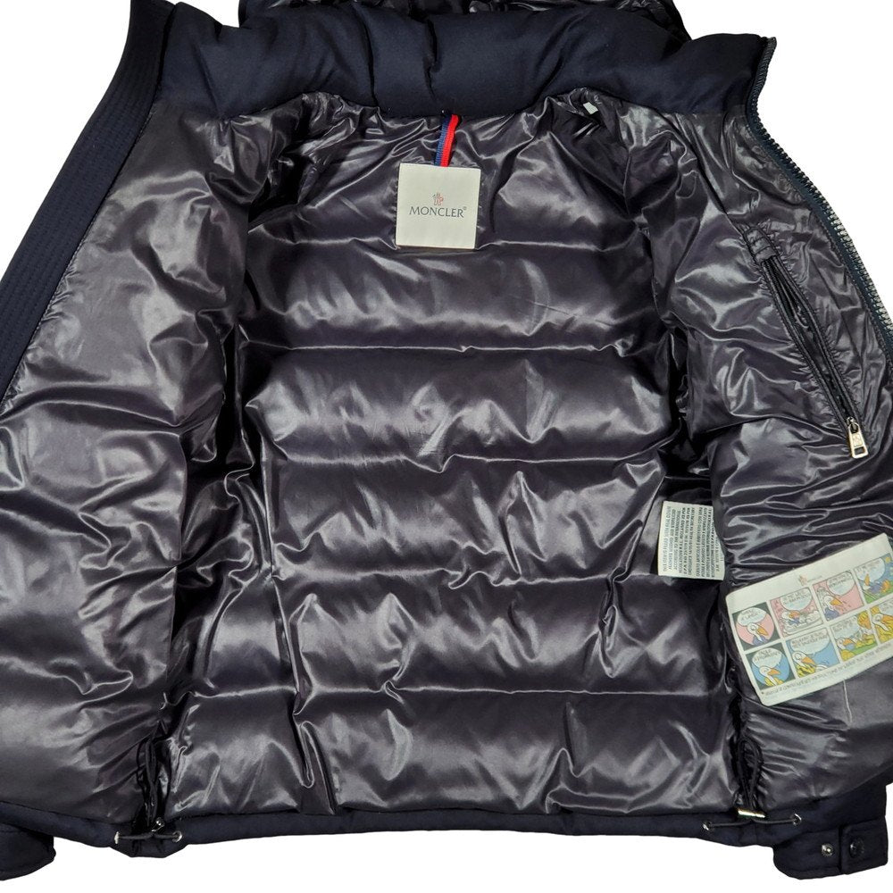 MONCLER 18AW MONTGENEVRE Wool Nylon Down Jacket Navy Size 0