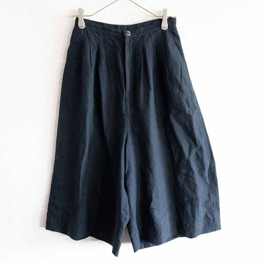 GRAND MIDI Linen Wide Pants Blue Size 36