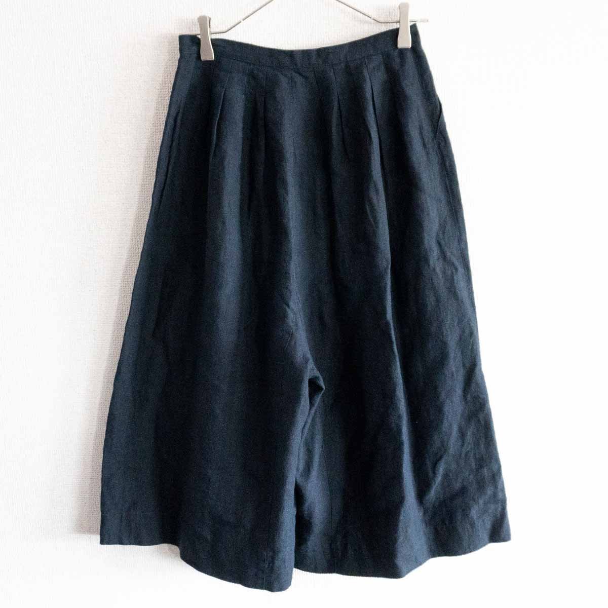 GRAND MIDI Linen Wide Pants Blue Size 36