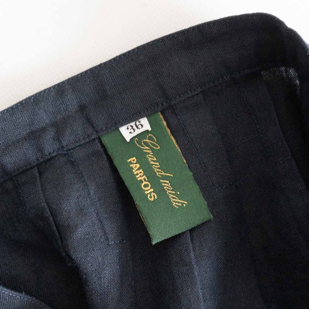 GRAND MIDI Linen Wide Pants Blue Size 36