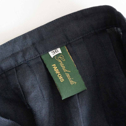 GRAND MIDI Linen Wide Pants Blue Size 36