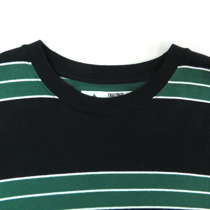 CHALLENGER Long Sleeve Classic Border T-Shirt Black/Green Size S