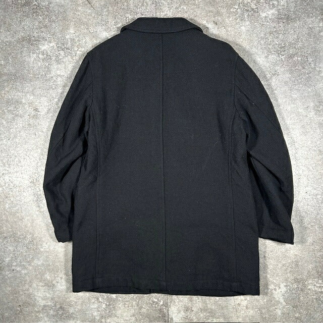 Comme des Garcons Homme Black Wool Logo Lining Coat Size M