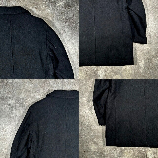 Comme des Garcons Homme Black Wool Logo Lining Coat Size M