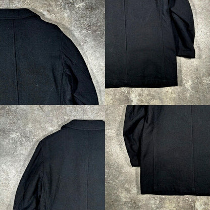 Comme des Garcons Homme Black Wool Logo Lining Coat Size M
