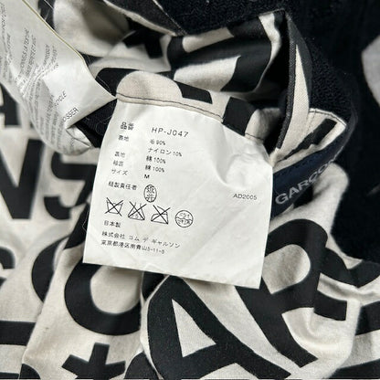 Comme des Garcons Homme Black Wool Logo Lining Coat Size M