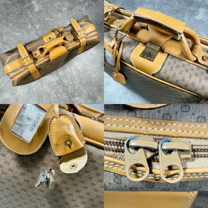 Gucci Old Gucci Micro GG Leather Boston Bag