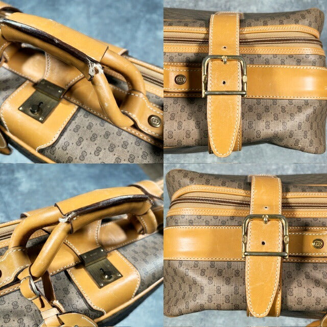 Gucci Old Gucci Micro GG Leather Boston Bag