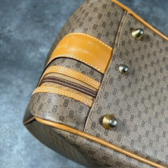 Gucci Old Gucci Micro GG Leather Boston Bag