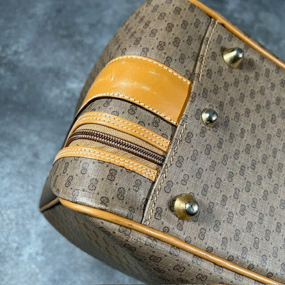 Gucci Old Gucci Micro GG Leather Boston Bag