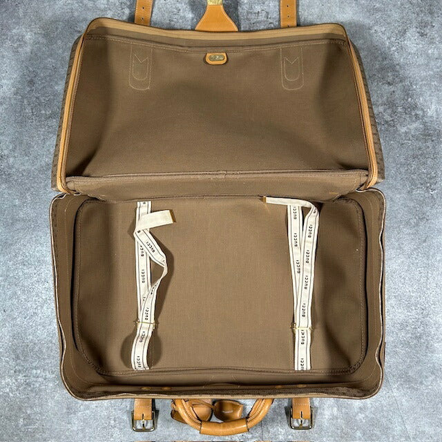 Gucci Old Gucci Micro GG Leather Boston Bag
