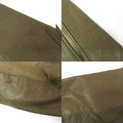 DRESS HIPPY Sheepskin Double Riders Jacket Olive Size L