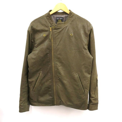 DRESS HIPPY Sheepskin Double Riders Jacket Olive Size L