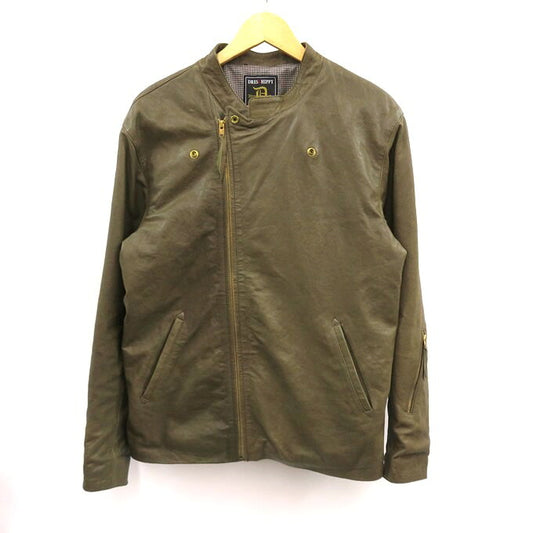 DRESS HIPPY Sheepskin Double Riders Jacket Olive Size L