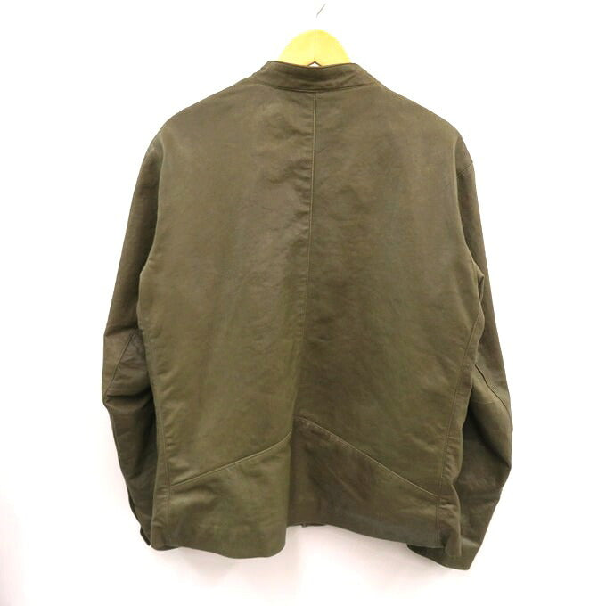 DRESS HIPPY Sheepskin Double Riders Jacket Olive Size L