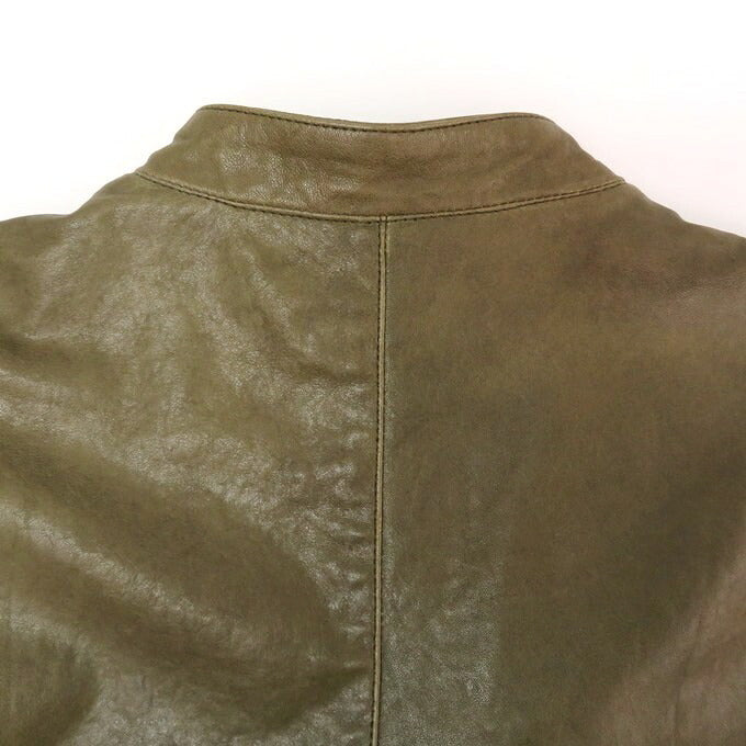 DRESS HIPPY Sheepskin Double Riders Jacket Olive Size L