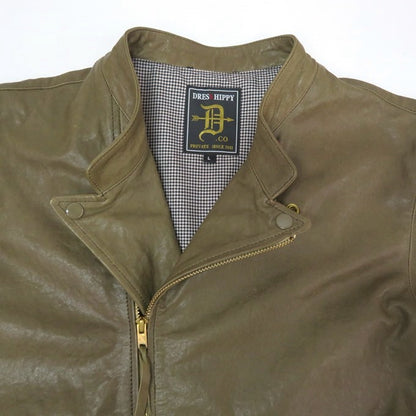 DRESS HIPPY Sheepskin Double Riders Jacket Olive Size L