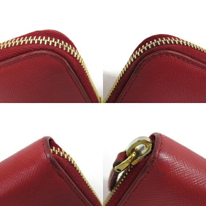 PRADA Saffiano Metal Coin Case Red Size ONE SIZE