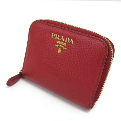 PRADA Saffiano Metal Coin Case Red Size ONE SIZE