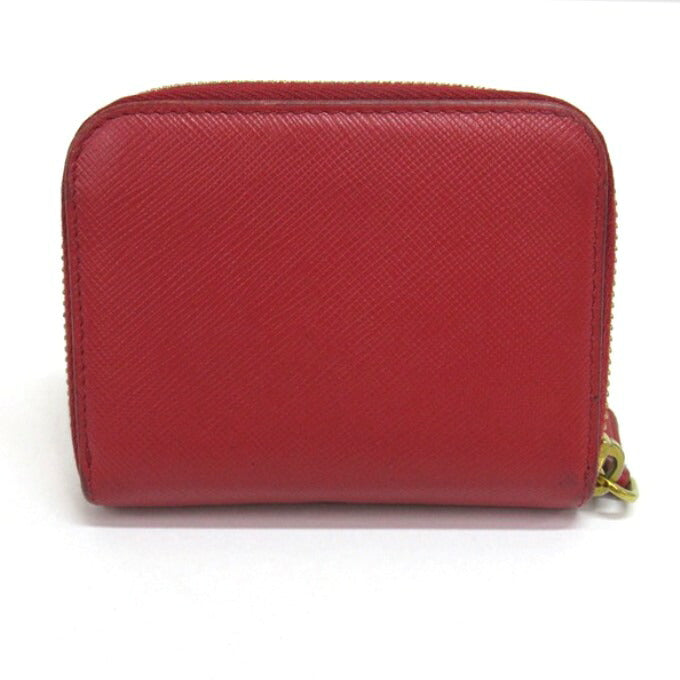 PRADA Saffiano Metal Coin Case Red Size ONE SIZE