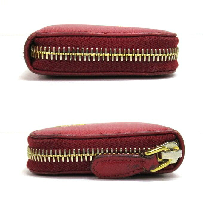 PRADA Saffiano Metal Coin Case Red Size ONE SIZE