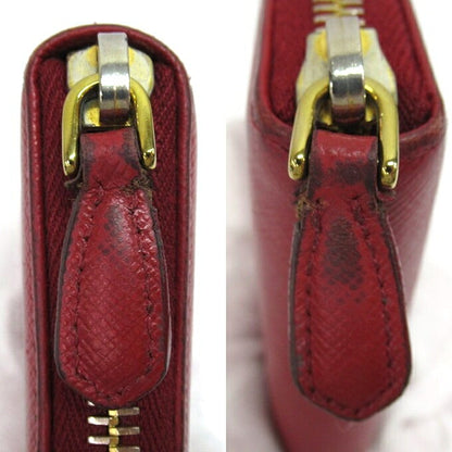 PRADA Saffiano Metal Coin Case Red Size ONE SIZE