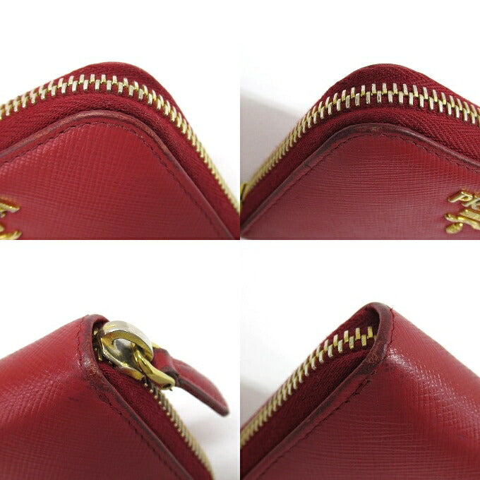 PRADA Saffiano Metal Coin Case Red Size ONE SIZE